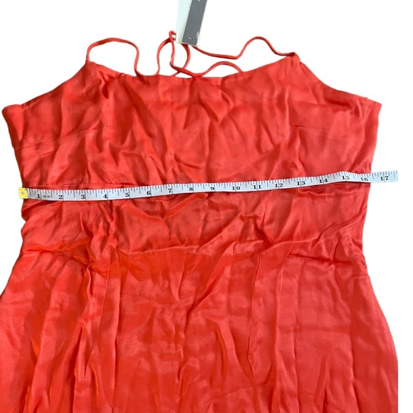 ANTHROPOLOGIE MINI SLIP DRESS ORANGE CUTOUT SIZE 12 - Picture 6 of 13